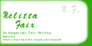 melitta faix business card
